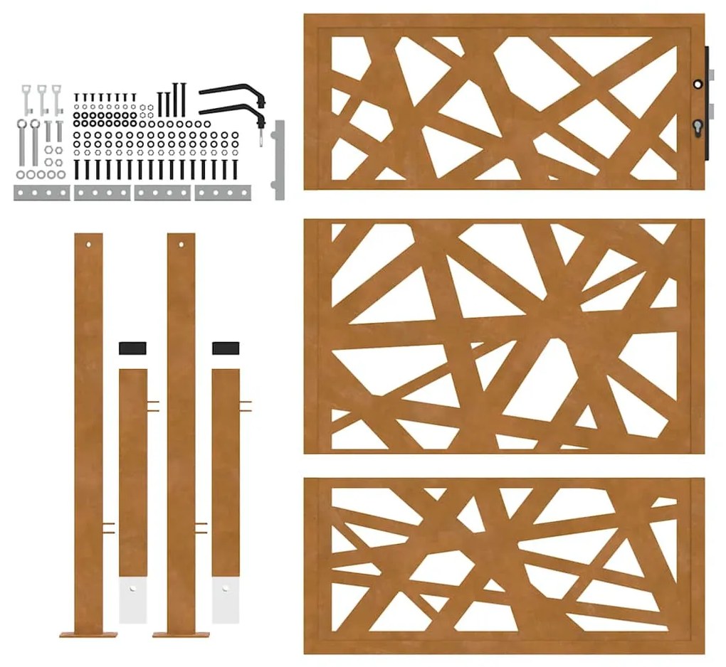 Πύλη κήπου 105x130 cm από χάλυβα καιρικές συνθήκες Light Design - Καφέ