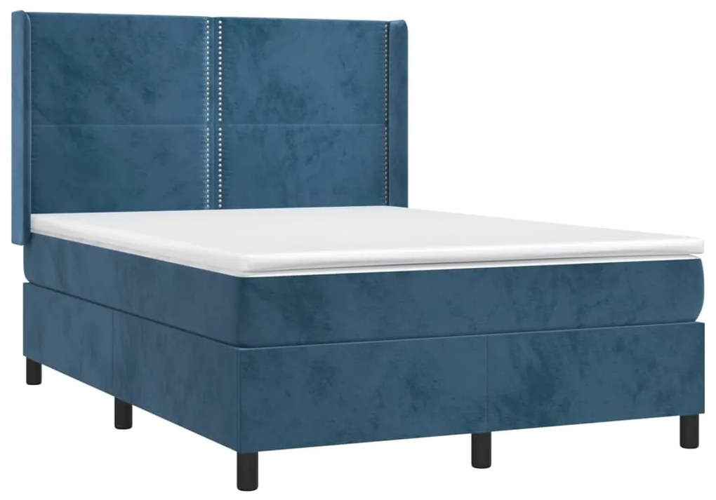 ΚΡΕΒΑΤΙ BOXSPRING ΜΕ ΣΤΡΩΜΑ ΣΚΟΥΡΟ ΜΠΛΕ 140X200 ΕΚ. ΒΕΛΟΥΔΙΝΟ 3132625