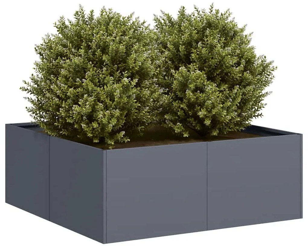 Ζαρντινιέρα Ανθρακί 80x80x30 εκ. από Χάλυβα