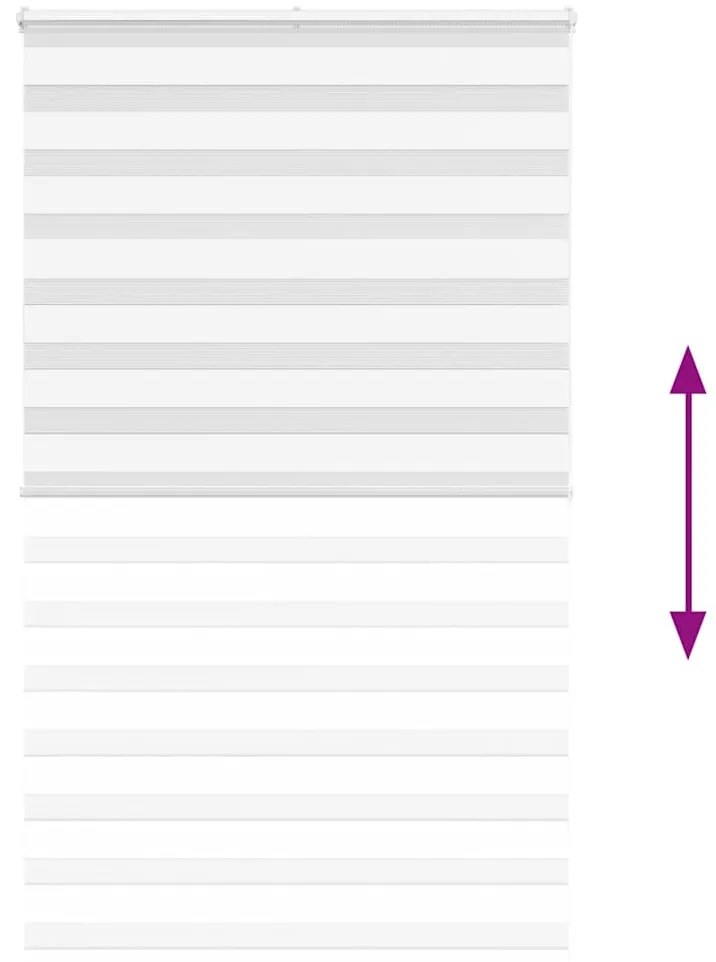 vidaXL Ζέβρα τυφλή Λευκό Πλάτος υφάσματος 130,9 εκ. Πολυεστέρας