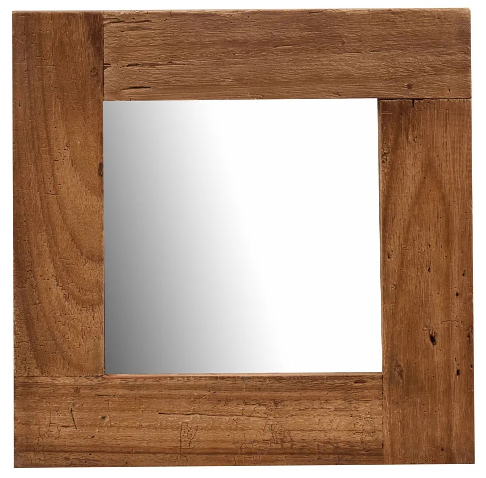 Καθρέπτης τοίχου τετράγωνος MIRROR-1 50 x 3 x 50, Χρώμα: Φυσικό, Υλικό: MINDI WOOD