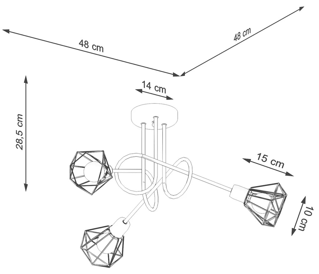 Sollux Κρεμαστό φωτιστικό Artemis 3,μαύρο,3xE14/40W,μαύρο