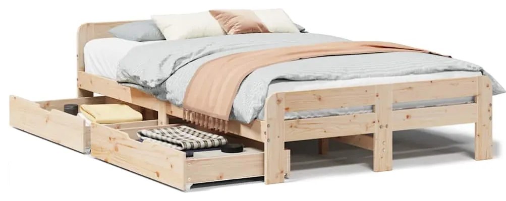 vidaXL Σκελετός Κρεβατιού Χωρίς Στρώμα 120x190 εκ Μασίφ Ξύλο Πεύκου