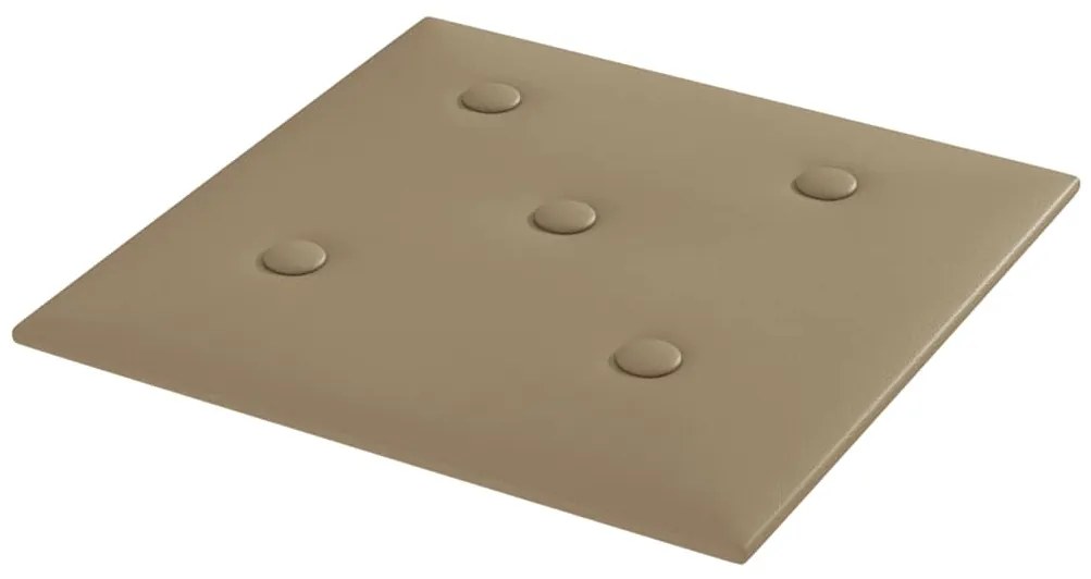 vidaXL Πάνελ Τοίχου 12 τεμ. Καπουτσίνο 30 x 30 εκ. 1,08 μ² Συνθ. Δέρμα