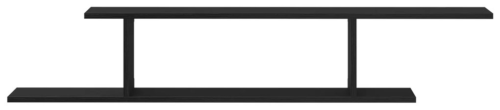 vidaXL Τοίχου Ράφα TV Μαύρη Βελανιδιά 125x18x23 εκ Επεξεργασμένο Ξύλο