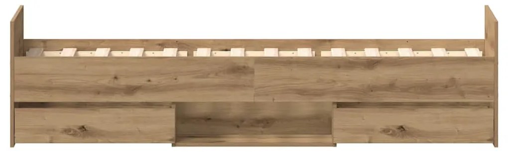 Πλαίσιο κρεβατιού χωρίς στρώμα καφέ δρυς 100x200 cm - Καφέ
