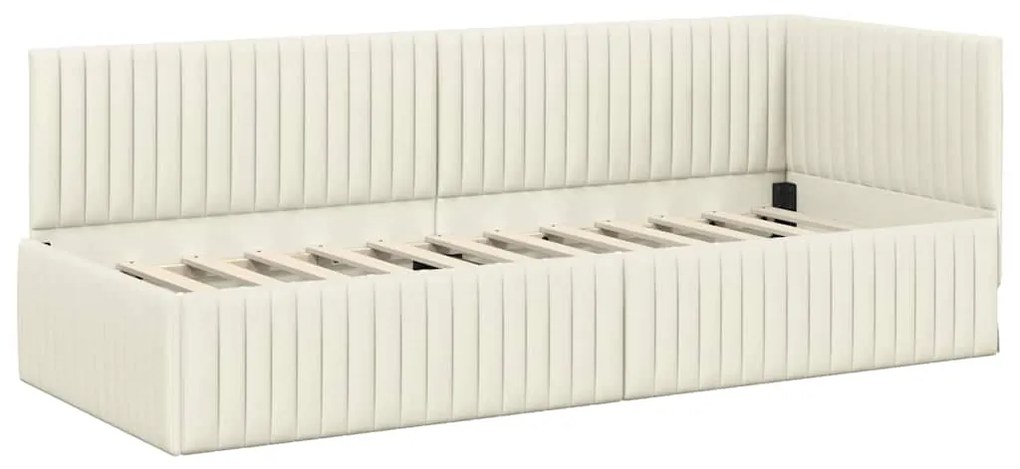 vidaXL Κρεβάτι Γωνίας με κεφαλάρι Κρεμ 80 x 200 cm Βελούδο
