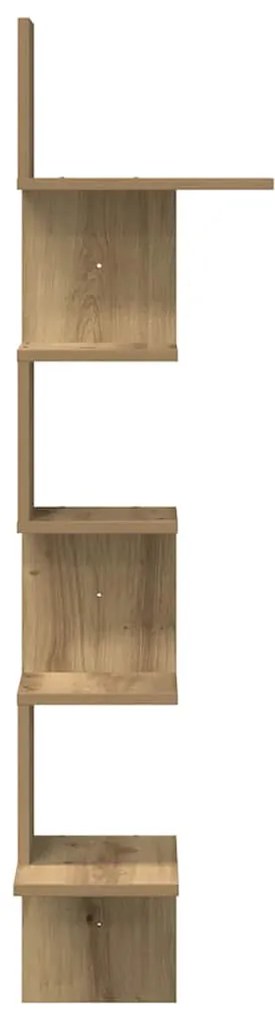 vidaXL Γωνιακό ράφι τοίχου Δρυς τεχνίτης 32x32x127,5 cm