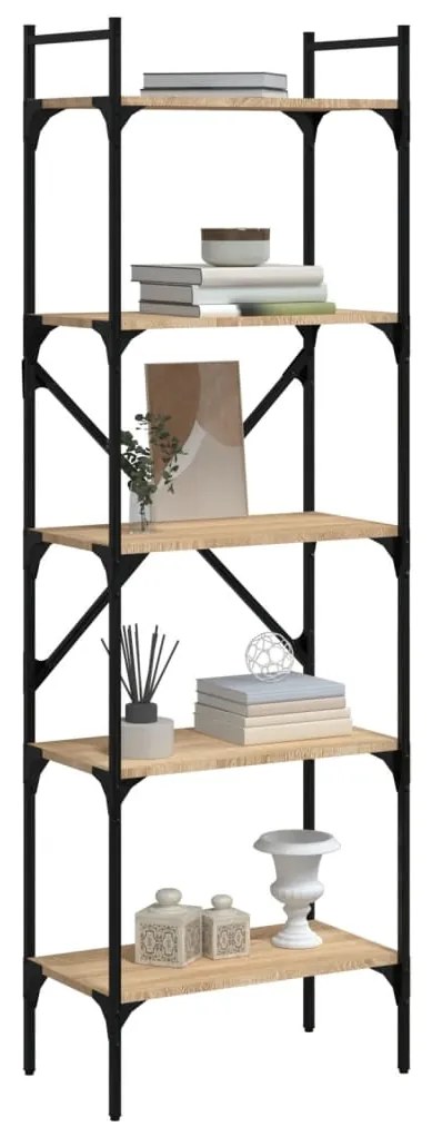 vidaXL Βιβλιοθήκη 5 Επιπέδων Sonoma Δρυς 56x31,5x174 εκ. Επεξ. Ξύλο