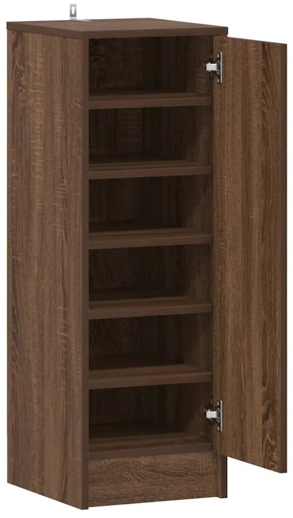 vidaXL Παπουτσοθήκη Καφέ Δρυς 32 x 35 x 92 εκ. από Επεξεργασμένο Ξύλο