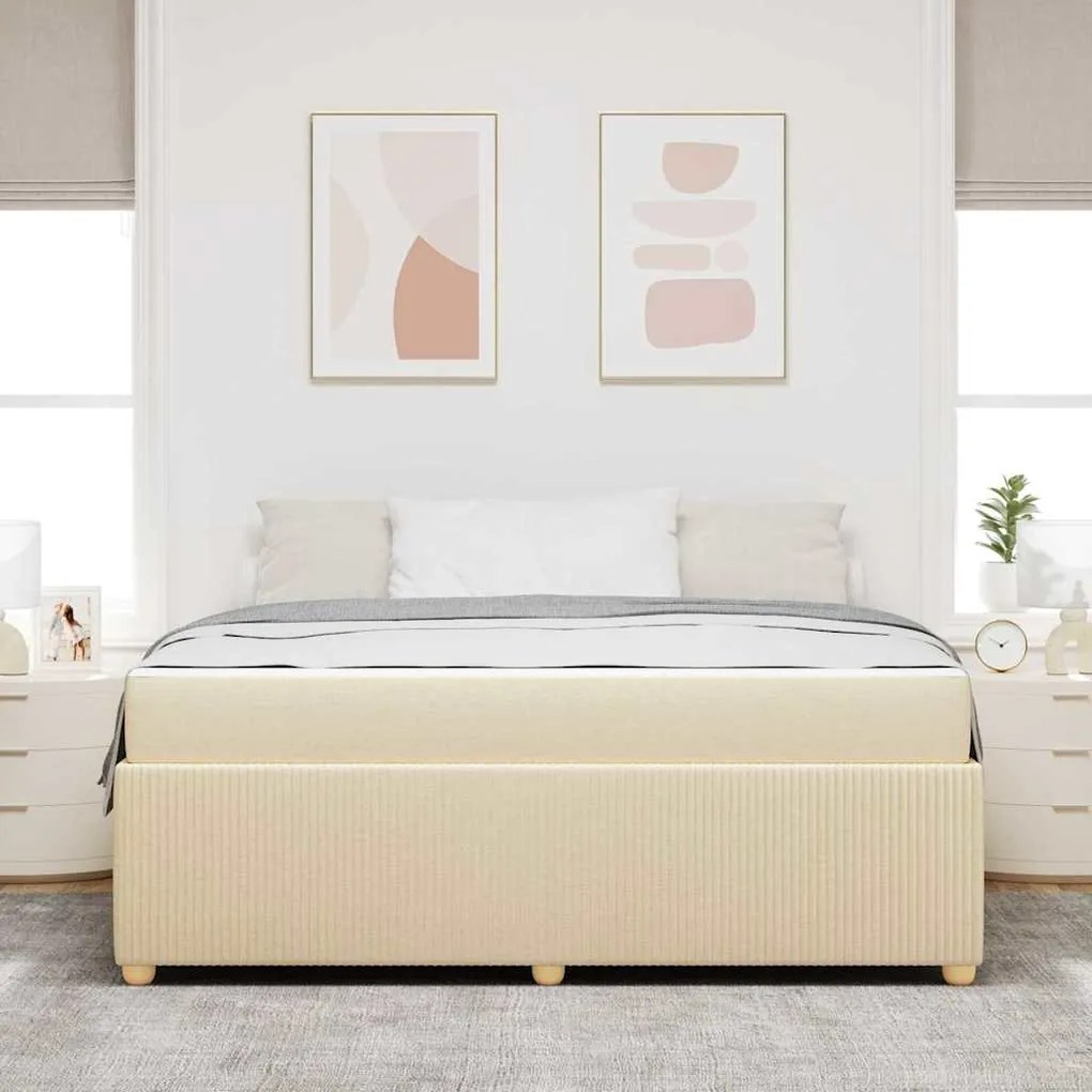 vidaXL Σκελετός Κρεβατιού Άλλο Κρεμ 180 x 200 cm ύφασμα