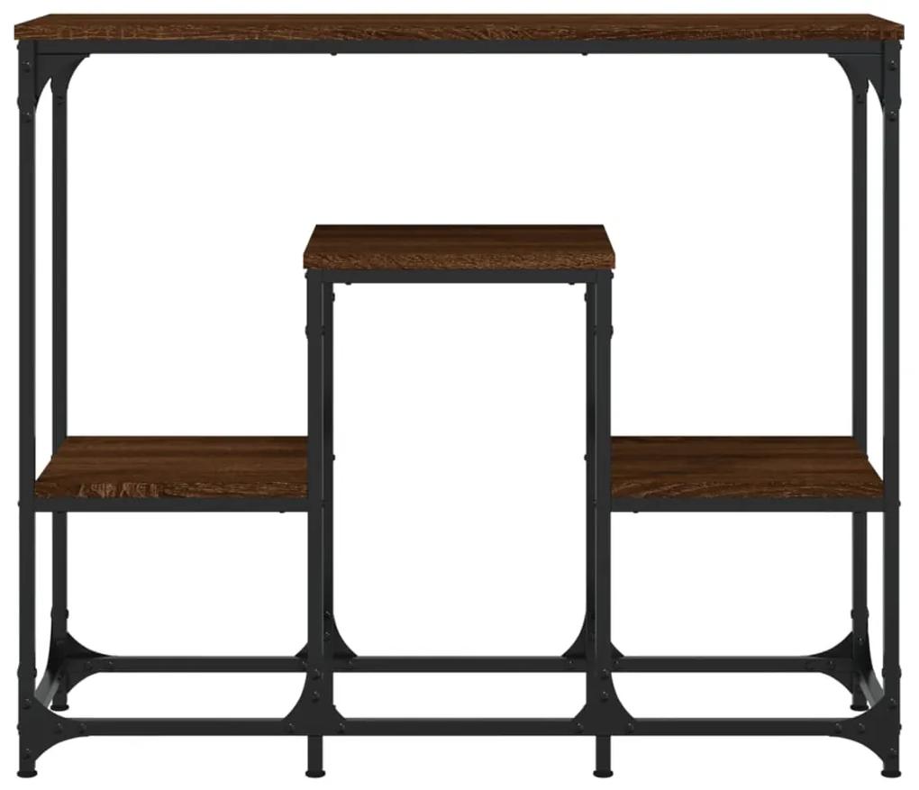 vidaXL Τραπέζι Κονσόλα Καφέ Δρυς 89,5x28x76 εκ. Επεξεργασμένο Ξύλο
