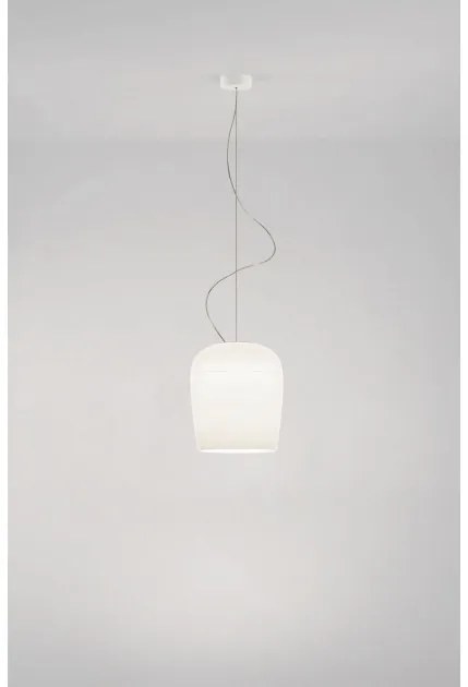 Κρεμαστό Φωτιστικό Οροφής LED 8,5W Dimmer Φυσητό Γυαλί Glossy Φ36cm Tiara S5 Prandina-1A73000813001-Λευκό 1A73000813001