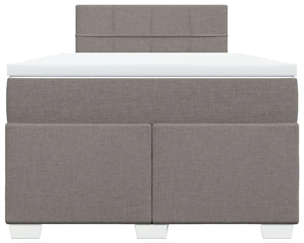 Κρεβάτι Boxspring με Στρώμα Taupe 120x190 εκ. Υφασμάτινο - Μπεζ-Γκρι