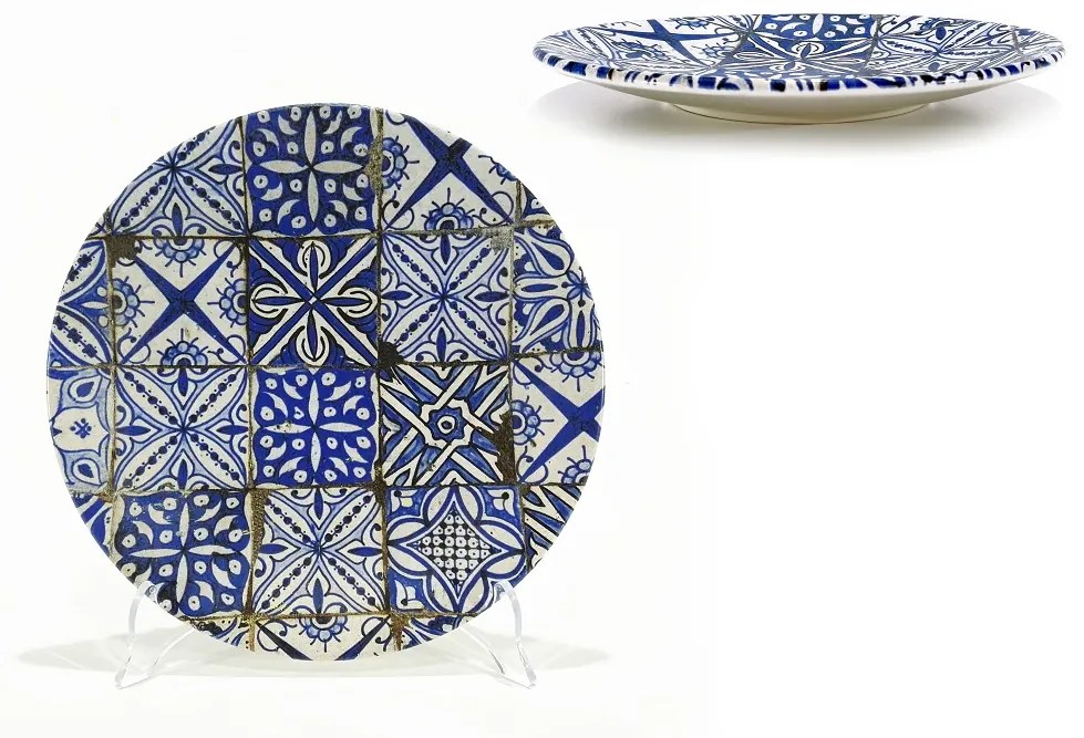 Πιάτο Μπλε Σχέδιο Maiolica Blu Opaco Πορσελάνη Φ26cm - 06510072