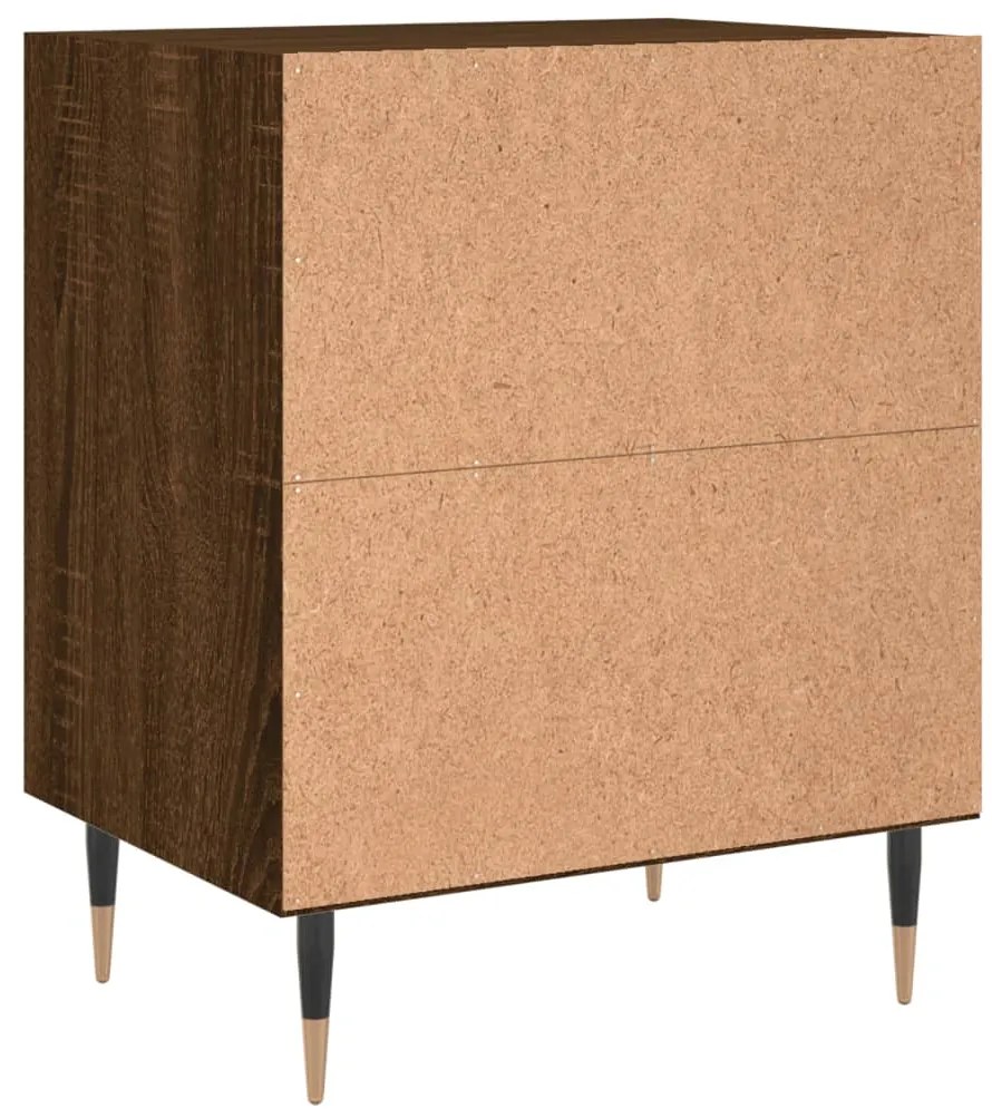 vidaXL Κομοδίνα 2 τεμ. Καφέ Δρυς 40x30x50 εκ. από Επεξεργασμένο Ξύλο