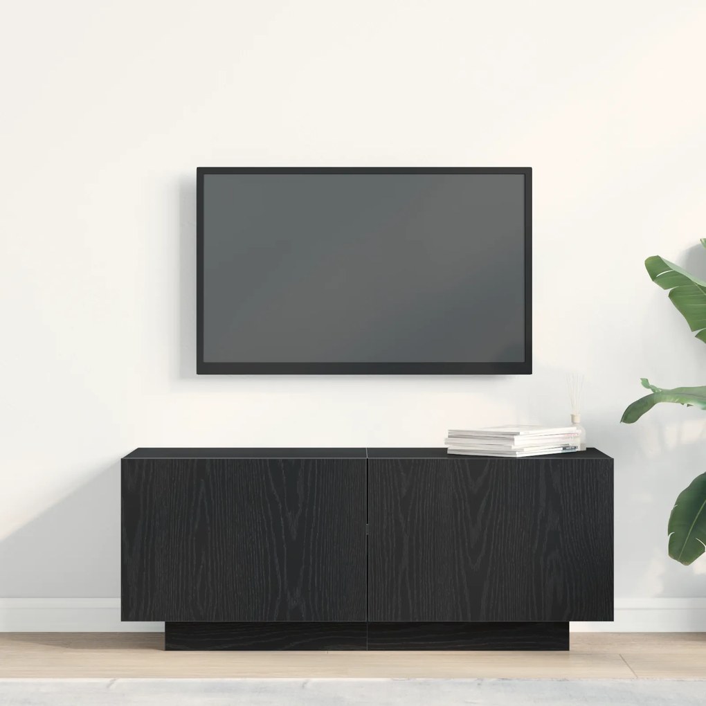 vidaXL Ντουλάπα τηλεόρασης Μαύρη Δρυς 100x35x40 εκ. από Ξύλο