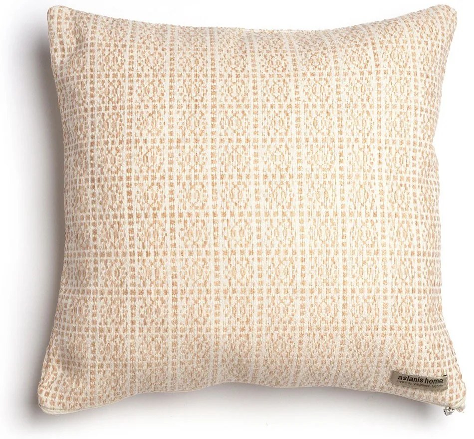 Μαξιλαροθήκη Διακοσμητική Onia Classic Beige-Ecru Aslanis Home 45X45 Βαμβάκι-Chenille