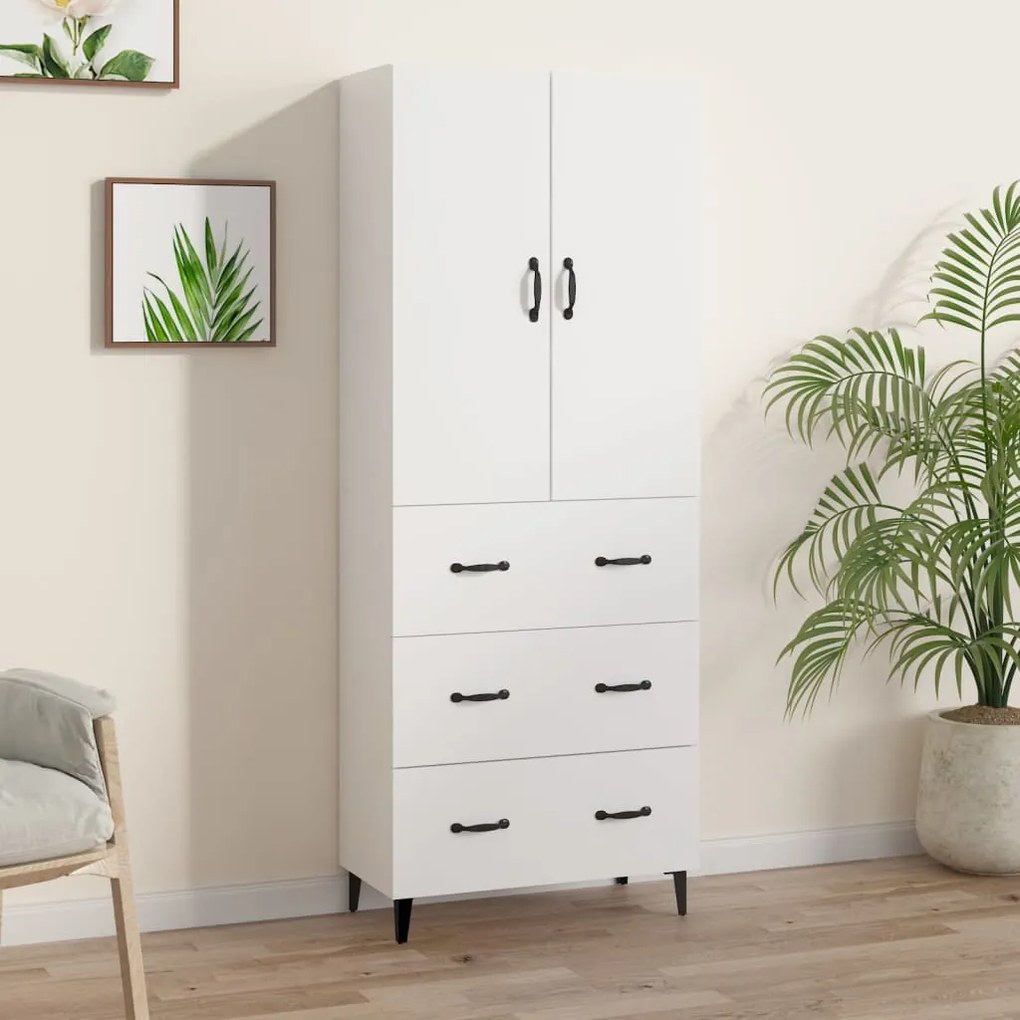 vidaXL Ντουλάπι Λευκό 69,5x34x180 εκ. από Επεξεργασμένο Ξύλο