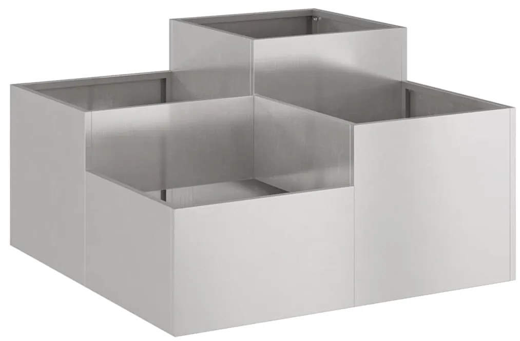 vidaXL Κηπευτικό Δοχείο 100 x 100 x 48 εκ από ανοξείδωτο ατσάλι