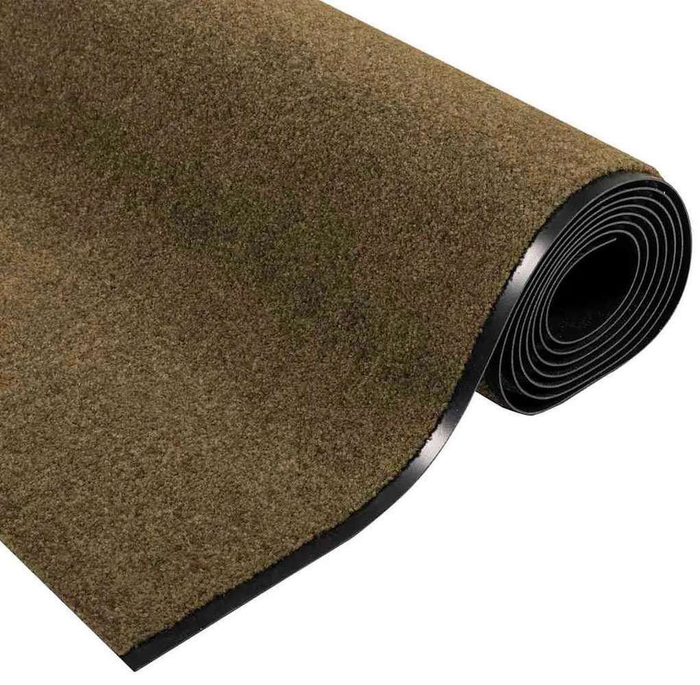 vidaXL Χαλάκι Εξώπορτας Καφέ και Μαύρο 120 x 350 εκ Πολυαμίδιο και PVC