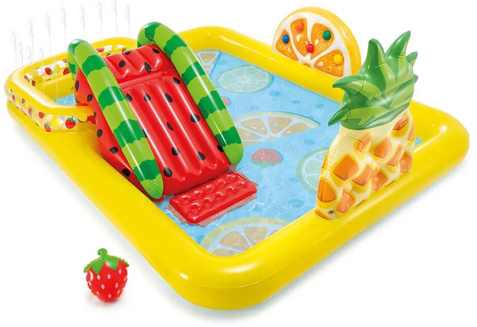Φουσκωτή πισίνα Fun 'N Fruity Intex Play Center παιδική, χωρητικότητας 493lt, 244x191x91cm