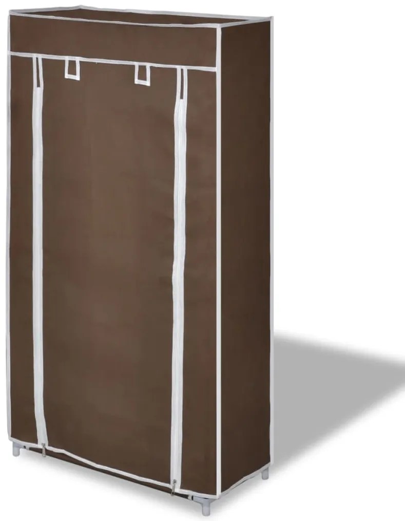 Παπουτσοθήκη με Κάλυμμα Καφέ 58 x 28 x 106 εκ. Υφασμάτινη