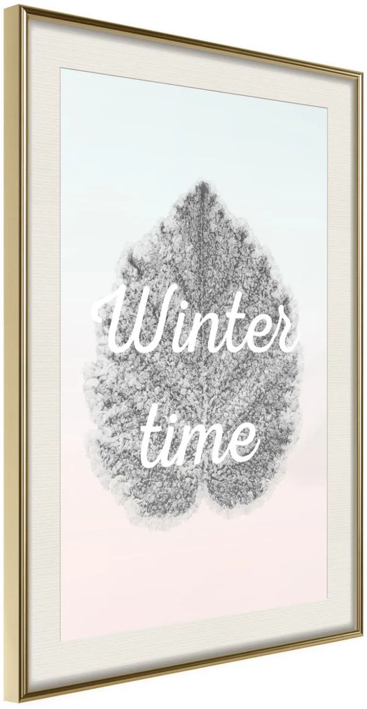 Αφίσα - Winter Leaf - 30x45 - Χρυσό - Με πασπαρτού