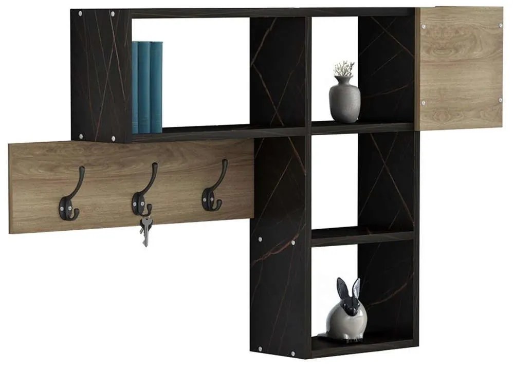 Κρεμάστρα Εισόδου Με Ράφια Harlan HM8973.13 99,5x15x61cm Natural-Black Μελαμίνη