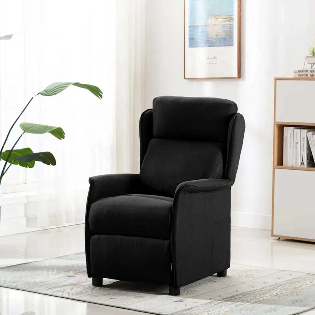 vidaXL Καρέκλα μασάζ με μαξιλάρι Μαύρο 67.5 x 93.5 x 101.5 εκ ύφασμα