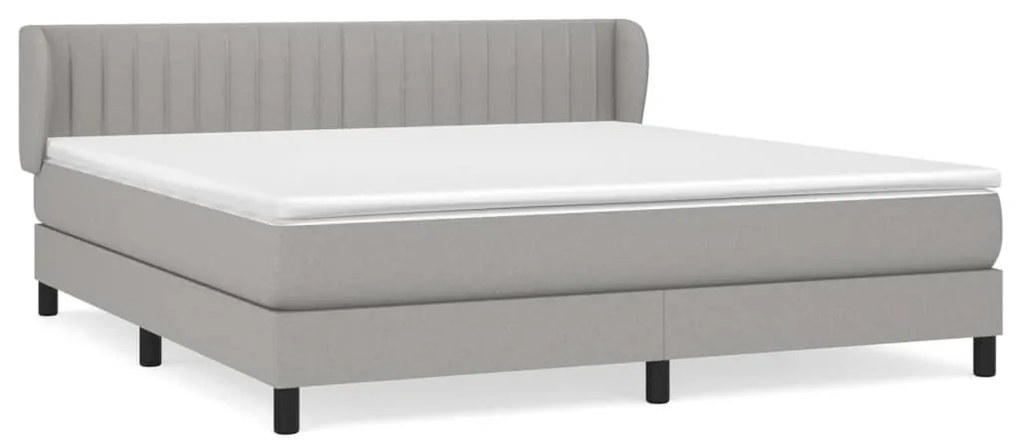 ΚΡΕΒΑΤΙ BOXSPRING ΜΕ ΣΤΡΩΜΑ ΑΝΟΙΧΤΟ ΓΚΡΙ 180X200 ΕΚ. ΥΦΑΣΜΑΤΙΝΟ 3126421