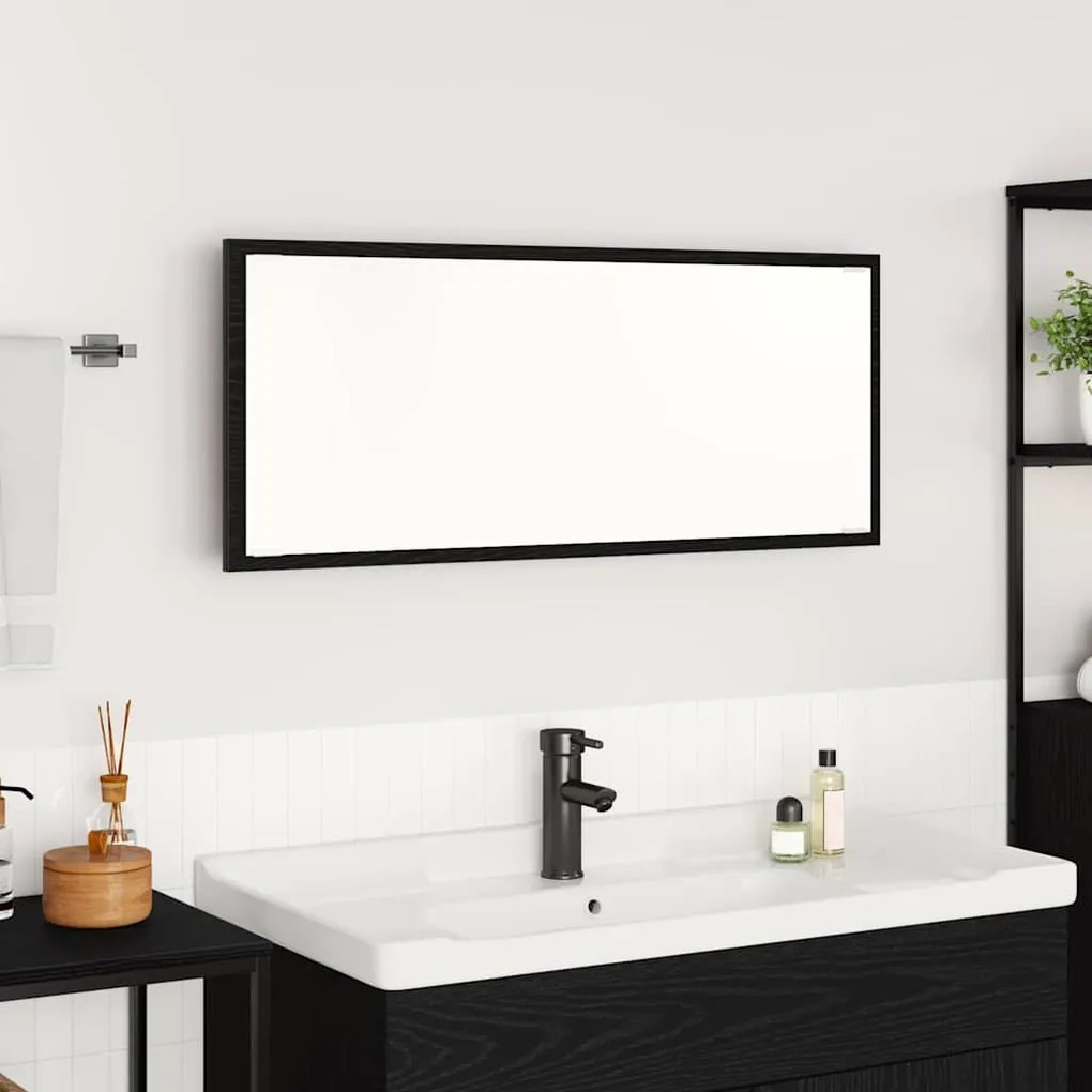 vidaXL Καθρέφτης Μαύρη δρυς 90 x 8.5 x 37 εκ Επεξεργασμένο ξύλο