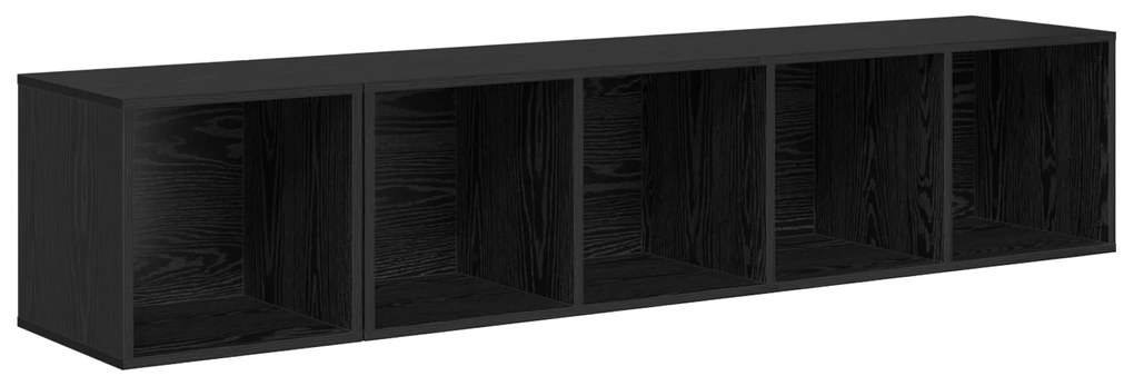 vidaXL 2 pcs Μαύρη δρυς 37 x 37 x 142.5 εκ Επεξεργασμένο ξύλο