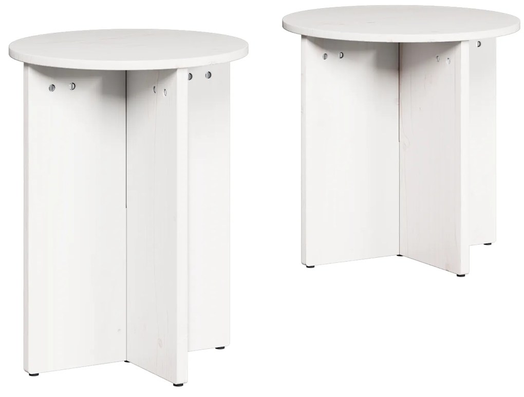 vidaXL Σετ Τραπεζιού Για Καφέ 2 pcs Λευκό 41.5 x 41.5 x 41 εκ.