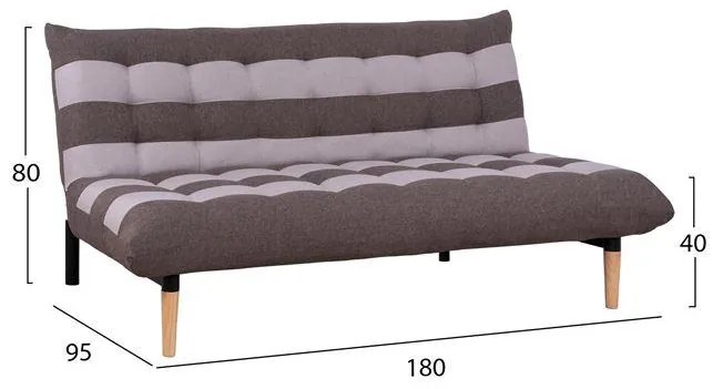 Καναπές - Κρεβάτι Zoe 3θέσιος Μπέζ - Καφέ 185x95x86Υ εκ. 185x95x86 εκ.