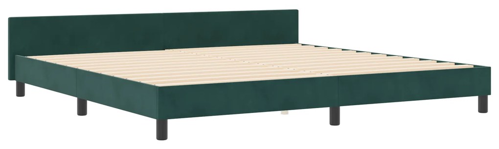 vidaXL Κρεβάτι Dark Green 200x200 εκ. Βελούδο