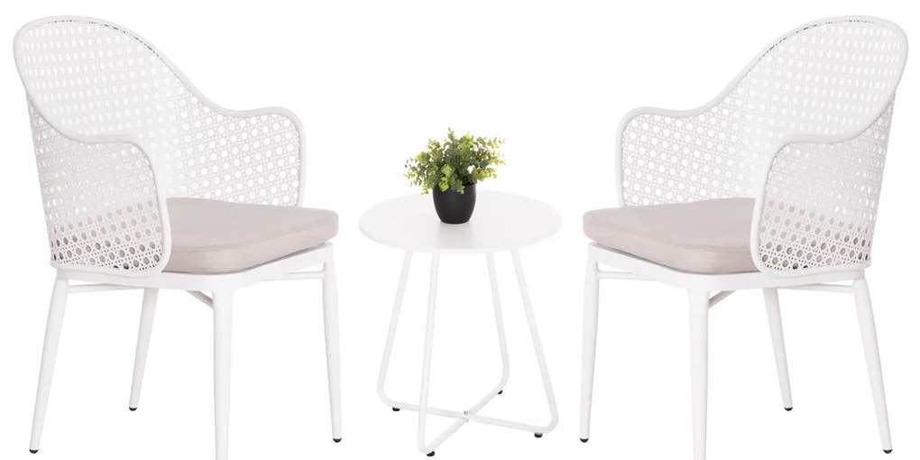 Σετ Κήπου Σαλόνι OREGO 3 τεμ. C21107.02 Αλουμίνιο - Μέταλλο σε Λευκό 58x55x83 εκ.