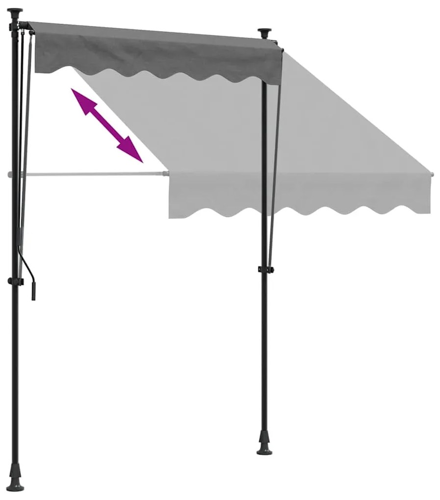 vidaXL Τέντα Συρόμενη Ανθρακί 150 x 150 εκ. από Ύφασμα και Ατσάλι