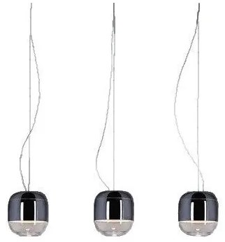 Κρεμαστό Φωτιστικό Οροφής 3xLED 4,2W Dimmable Triac Φυσητό Γυαλί Μεταλιζέ Gong S1 3B Prandina-1A63005913071-Ασημί 1A63005913071