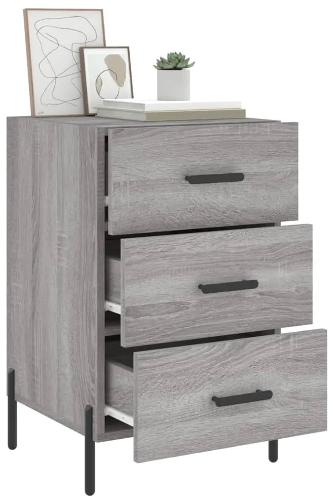 vidaXL Κομοδίνο Γκρι Sonoma 40 x 40 x 66 εκ. από Επεξεργασμένο Ξύλο