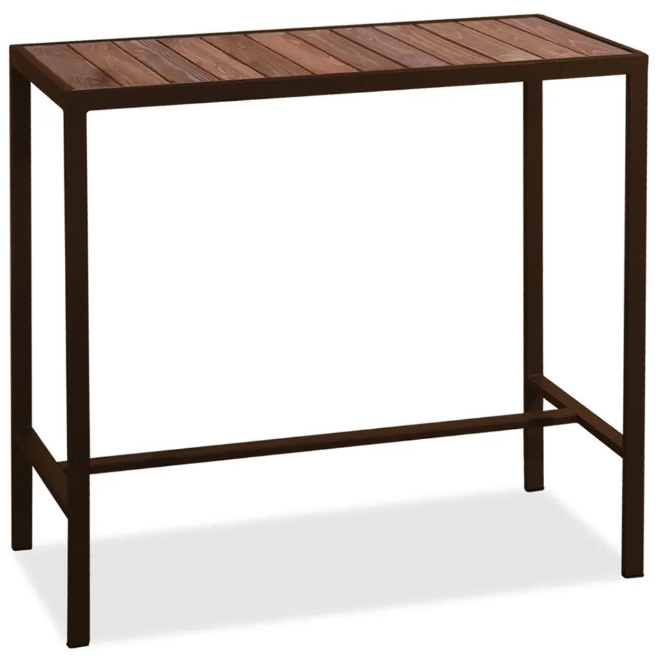 Τραπέζι Μπαρ Με Ξύλο 223905 116x50x106cm Natural-Brown