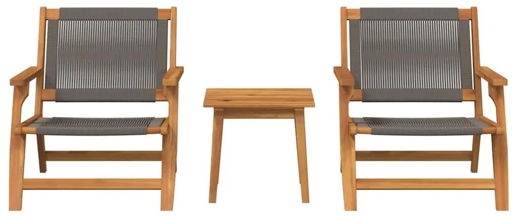 vidaXL Κήπου Καρέκλες με Τραπέζι 3 pcs Γκρι 45 x 45 x 40 cm