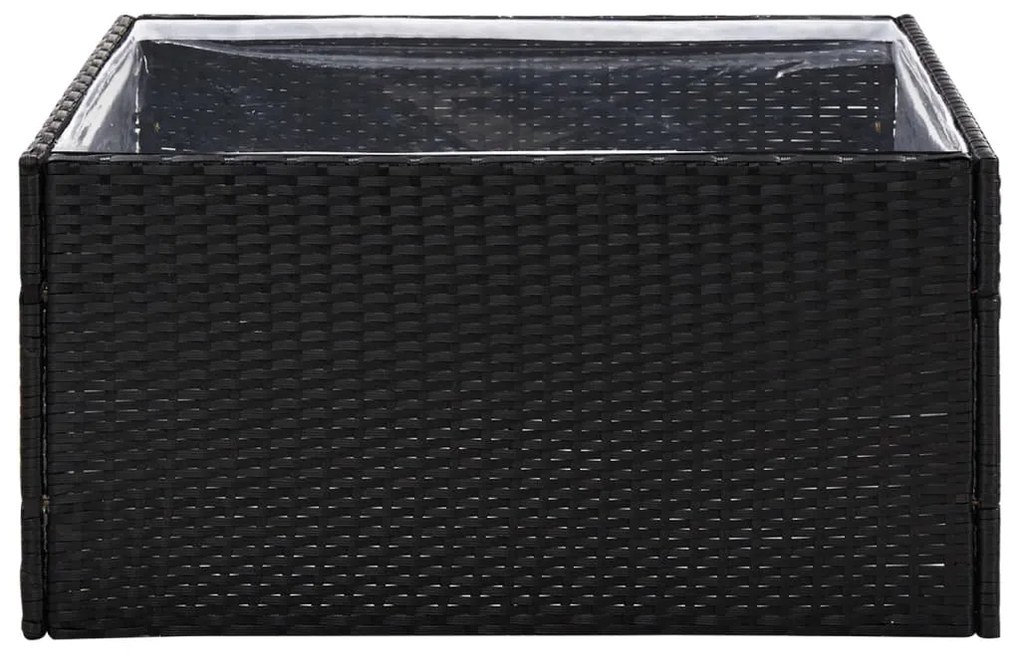 vidaXL Ζαρντινιέρα Κήπου Μαύρη 80 x 80 x 40 εκ. από Συνθετικό Ρατάν