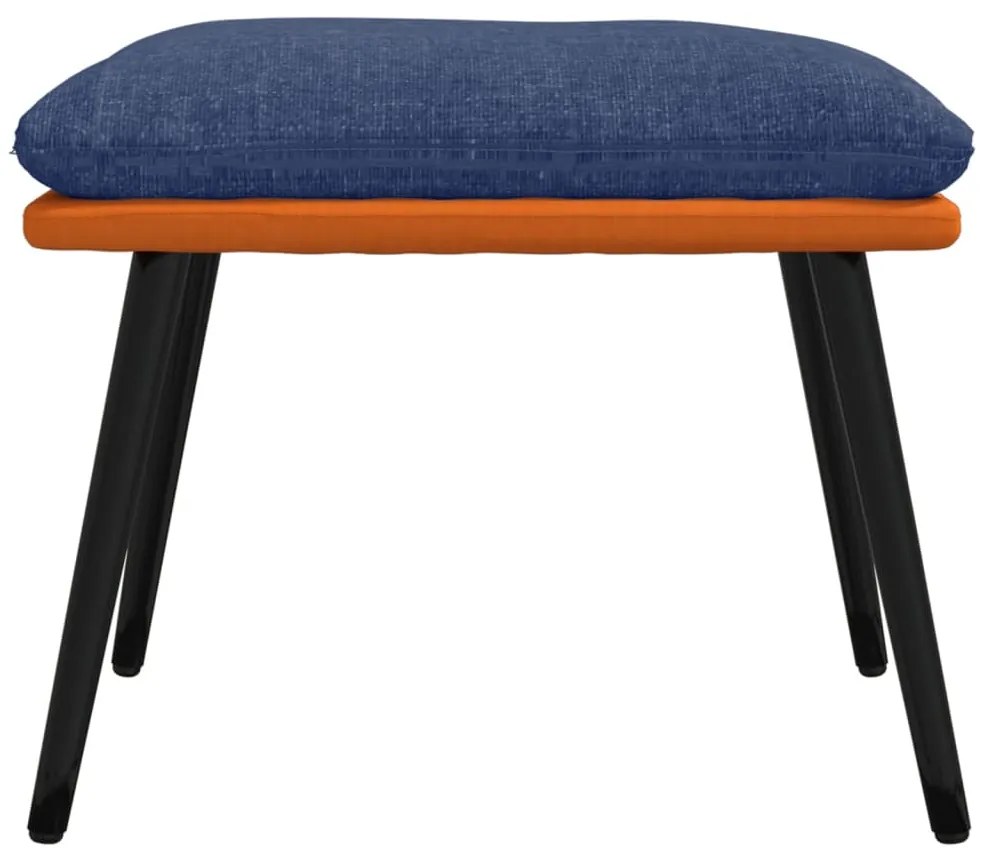 vidaXL Υποπόδιο Μπλε&Πορτοκαλί 45x29,5x35 εκ. Ύφασμα & Συνθετικό Δέρμα