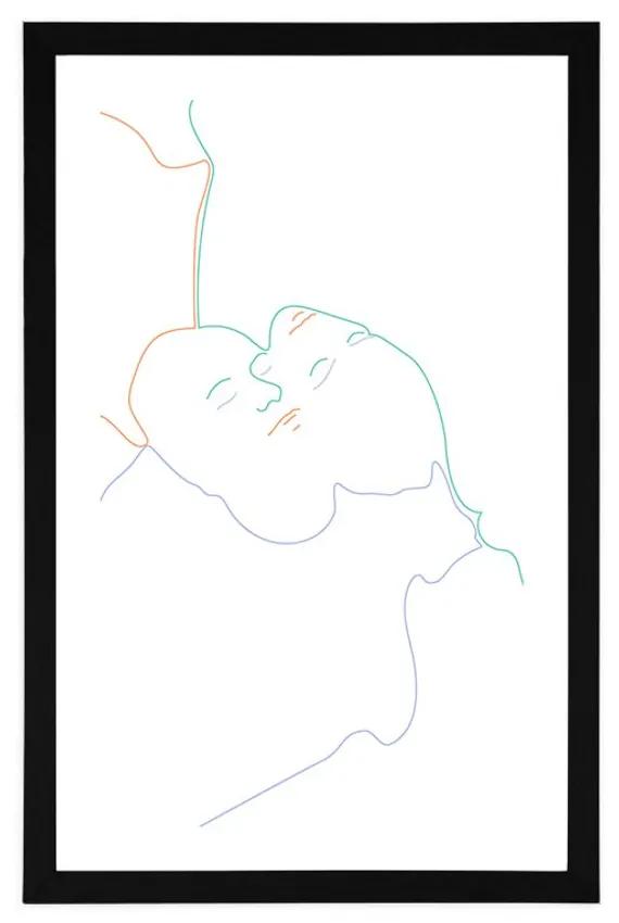 Αφίσα με παρπαστού Χρωματιστές γραμμές ανθρώπων - 40x60 white