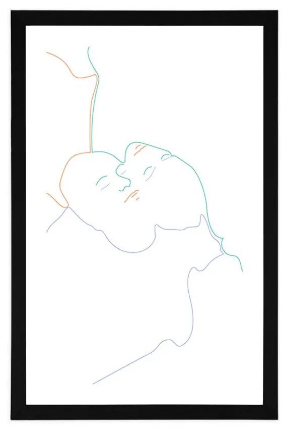 Αφίσα με παρπαστού Χρωματιστές γραμμές ανθρώπων - 60x90 white