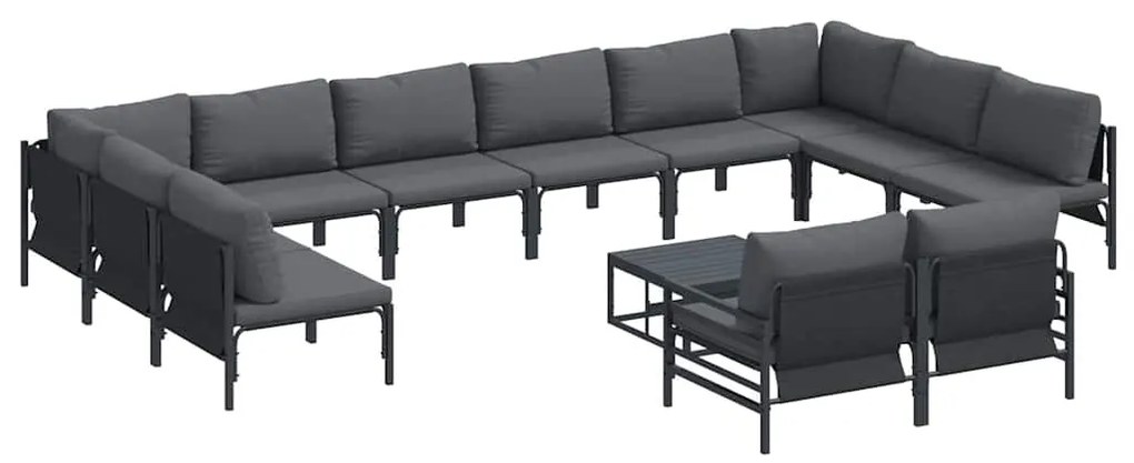 vidaXL Σετ Καναπέ Κήπου 13 pcs Ανθρακί Ατσάλι
