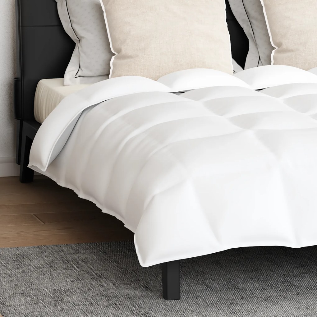 vidaXL Πάπλωμα Άλλο με μαξιλάρι 3 pcs Λευκό 240 x 260 εκ. Πούπουλο
