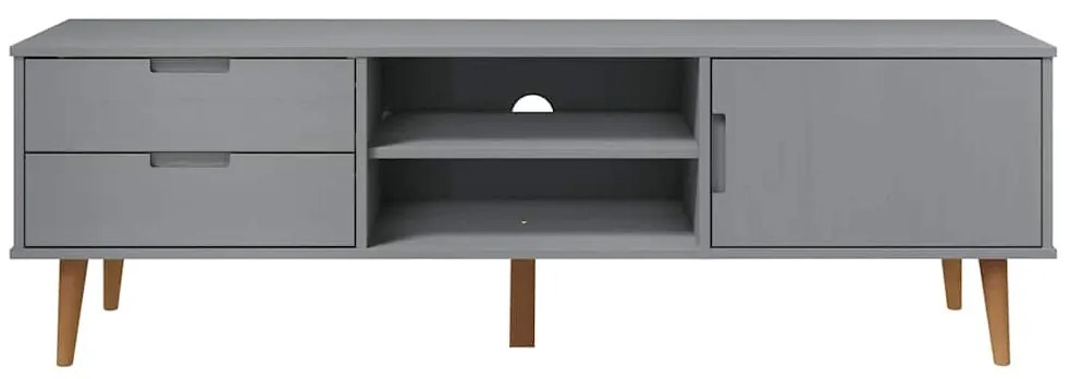 vidaXL Έπιπλο Τηλεόρασης MOLDE Γκρι 158x40x49 εκ. Μασίφ Ξύλο Πεύκου