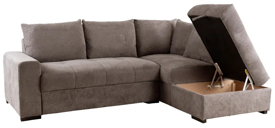 BILL ΚΑΝΑΠΕΣ ΚΡΕΒΑΤΙ ΓΩΝΙΑ ΔΕΞΙΑ TAUPE 241x173x94 - 70-0412